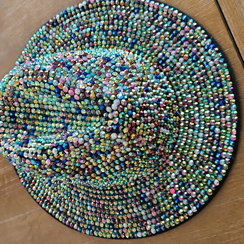 Multicolor Rhinestone Fedora Hat - Picture 4 of 10